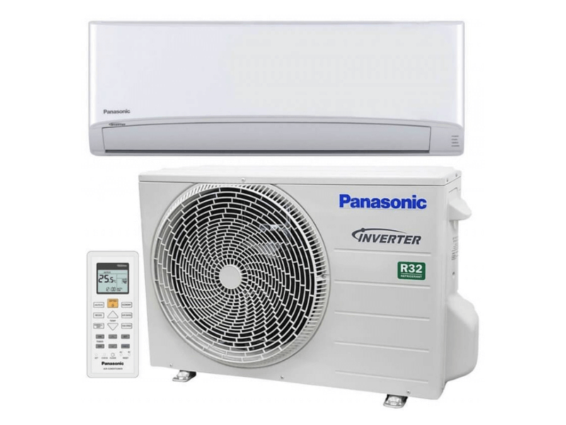 Panasonic 3.5kW split system — indoor unit, outdoor unit and remote